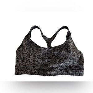 Athleta Black and Gray Patterned Sports Bra